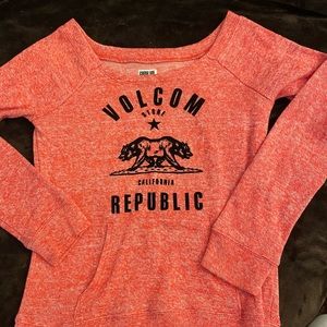 Volcom Wide Neck/Off The Shoulder Sweatshirt Top